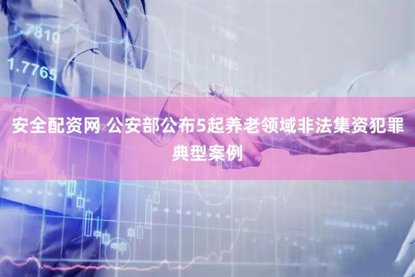 安全配资网 公安部公布5起养老领域非法集资犯罪典型案例